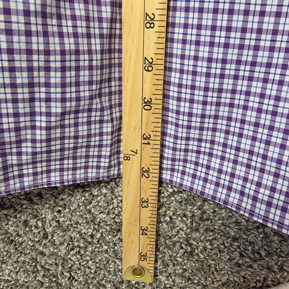 Polo Ralph Lauren STRETCH Button Down Shirt 100% Cotton Purple White Check... - Picture 7 of 9